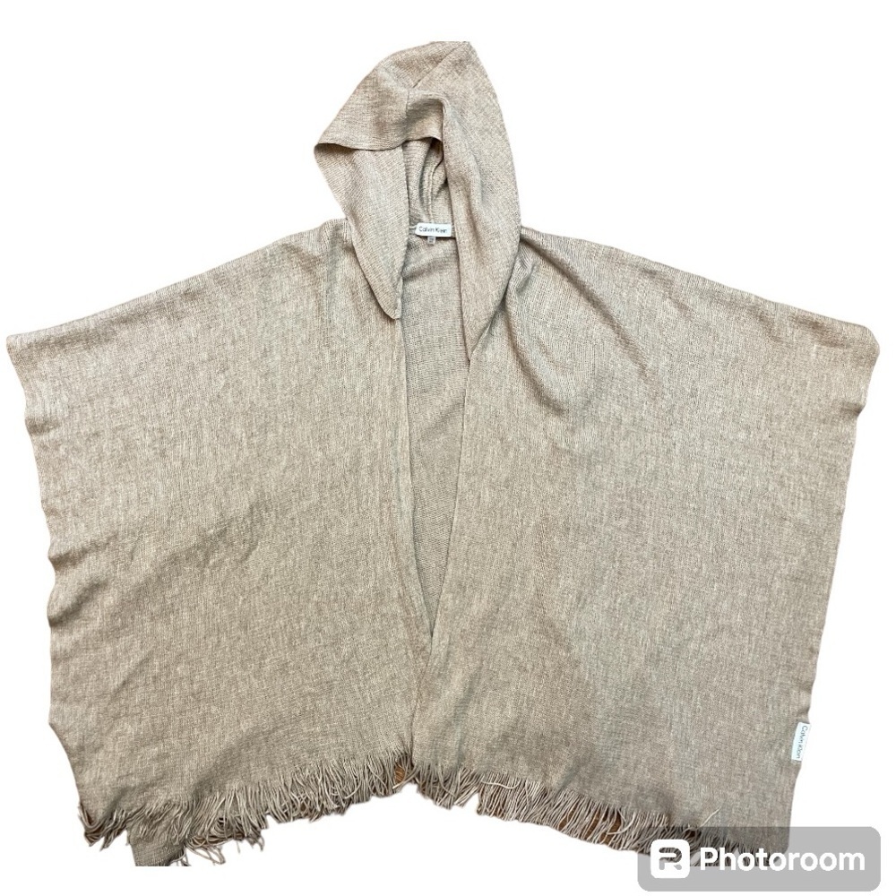 Hooded Fringe Trim Shawl by Calvin Klein - Picture 10 of 12